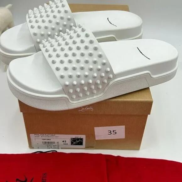 Men’s Christian Louboutin pool fun slides size 43 made in Italy - Picture 2 of 5